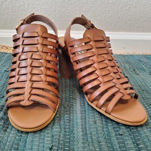 Used-Excellent Steve Madden Stella Stacked-Heel Open-Toe Sandals-Women's Size 8